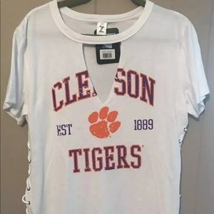NWT CLEMSON LACE-UP SIDES T-SHIRT XL